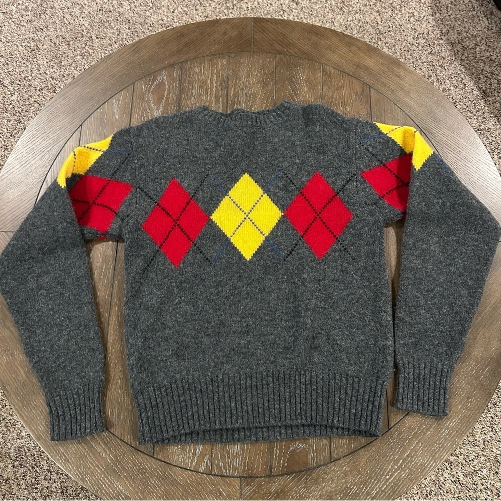 Vintage Christopher Hayes Crewneck 100% Wool Knit Argyle Sweater Size Large - Picture 3 of 8